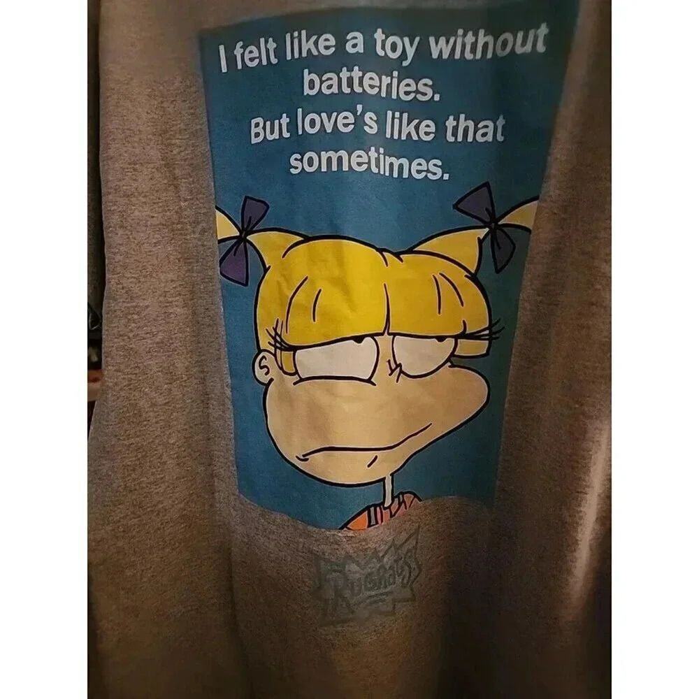 Nickelodeon TV series Rugrats licensed mens‎ Grey Shirt Funny A101 NWT Excellent